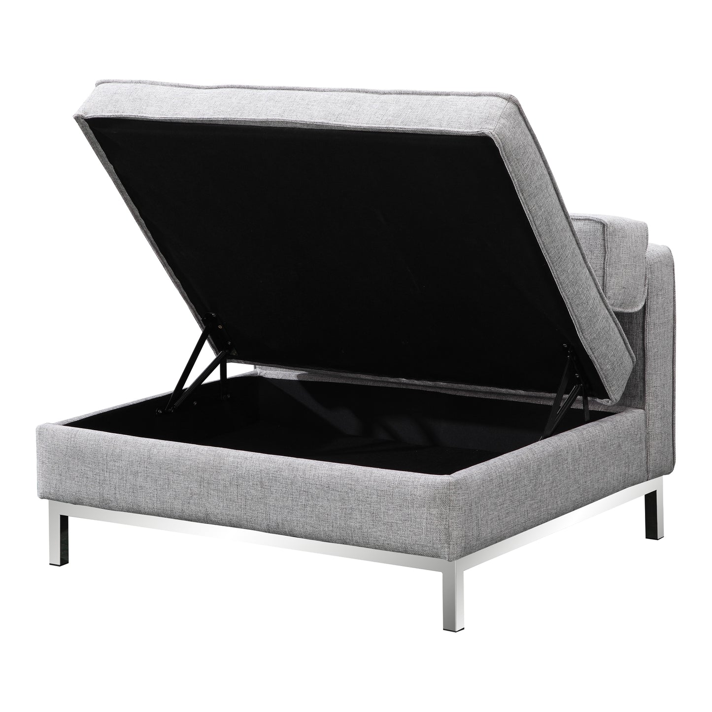Grey Fabric Storage Ottoman with Wood Frame - 40" x 37"