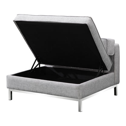 Grey Fabric Storage Ottoman with Wood Frame - 40" x 37"