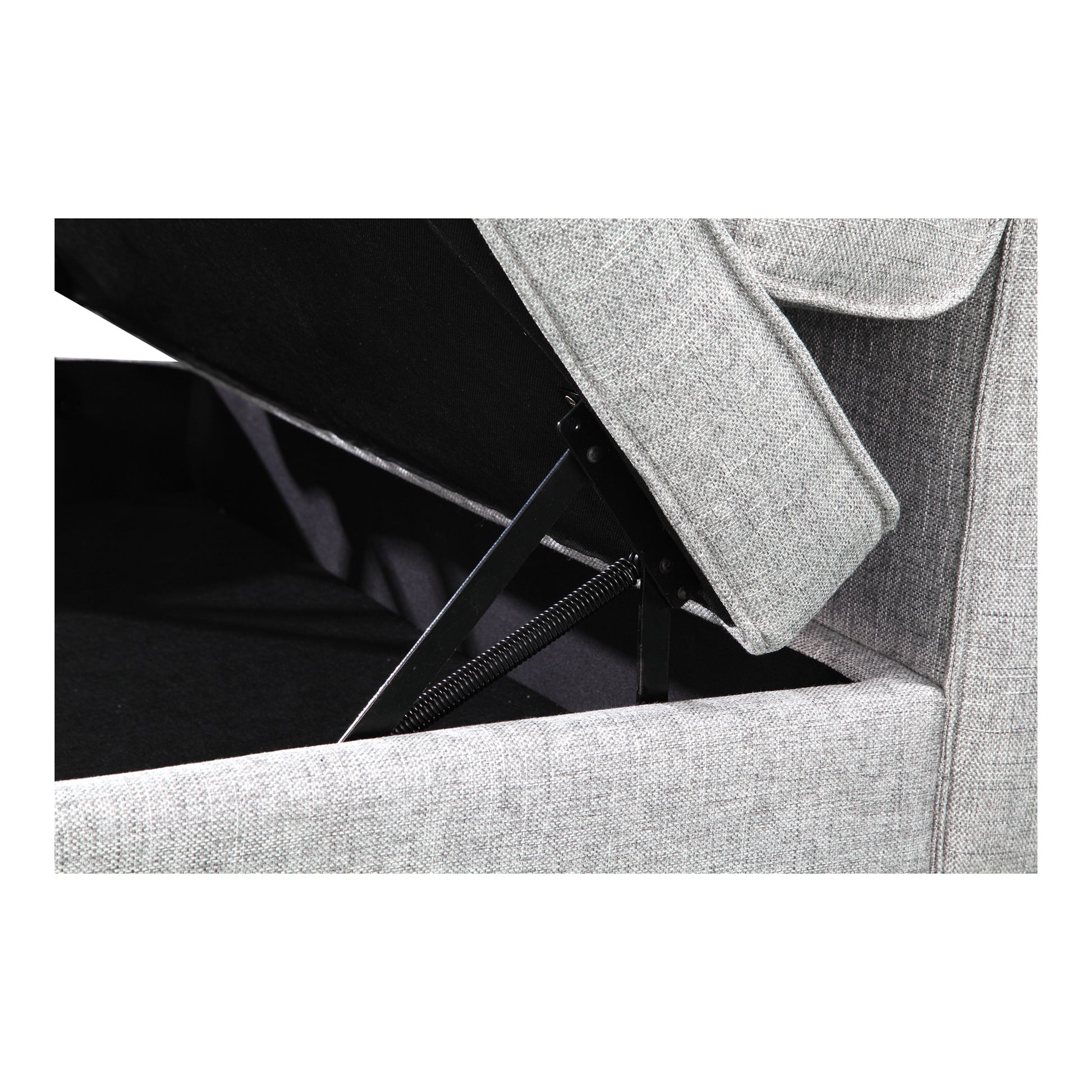 Grey Fabric Storage Ottoman with Wood Frame - 40" x 37"