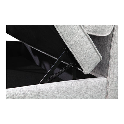 Grey Fabric Storage Ottoman with Wood Frame - 40" x 37"