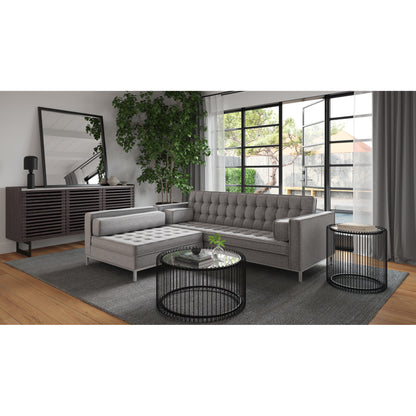 Grey Fabric Storage Ottoman with Wood Frame - 40" x 37"