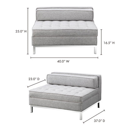 Grey Fabric Storage Ottoman with Wood Frame - 40" x 37"