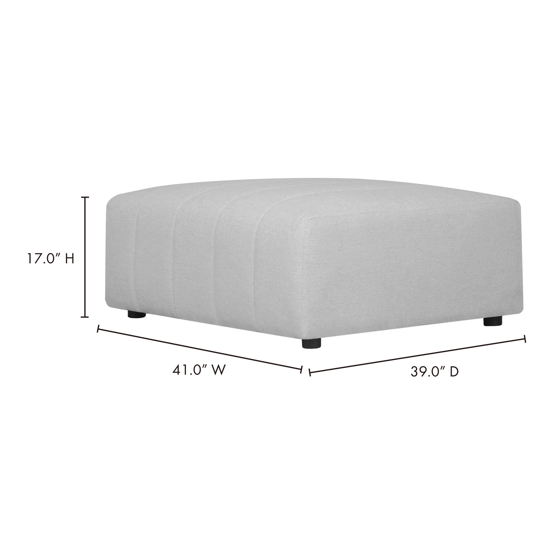 Lyric Beige Fabric Ottoman - 41" x 39" for Living Room