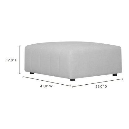 Lyric Beige Fabric Ottoman - 41" x 39" for Living Room