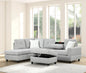 Modern Gray L-Shaped Sectional Sofa, Contemporary Upholstered Living Room Couch, Deep Comfortable Seating, Supportive Back Cushions, Sleek Minimalist Design. Ottoman not included
