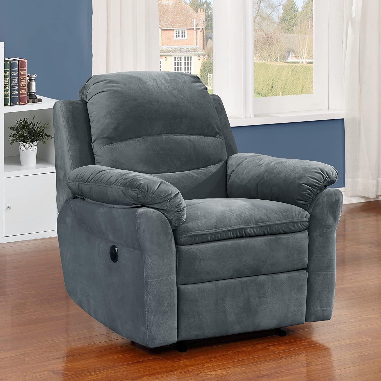 Gray Felix Recliner - Push Button Comfort for Living Room
