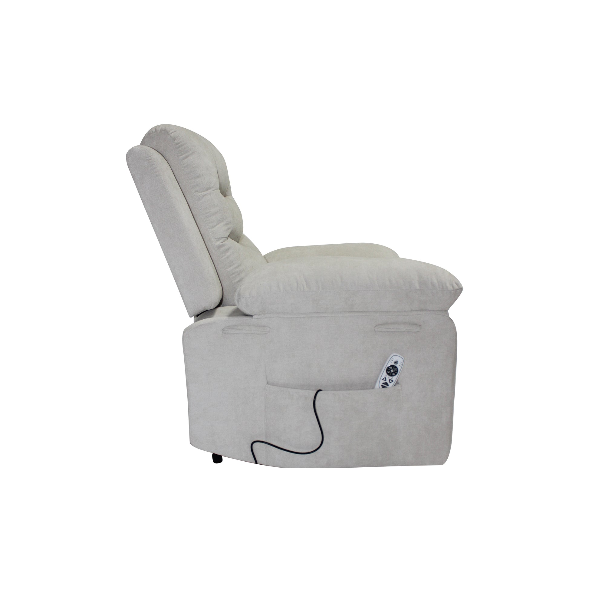 Modern Beige Power Lift Recliner - Smooth, Quiet Comfort