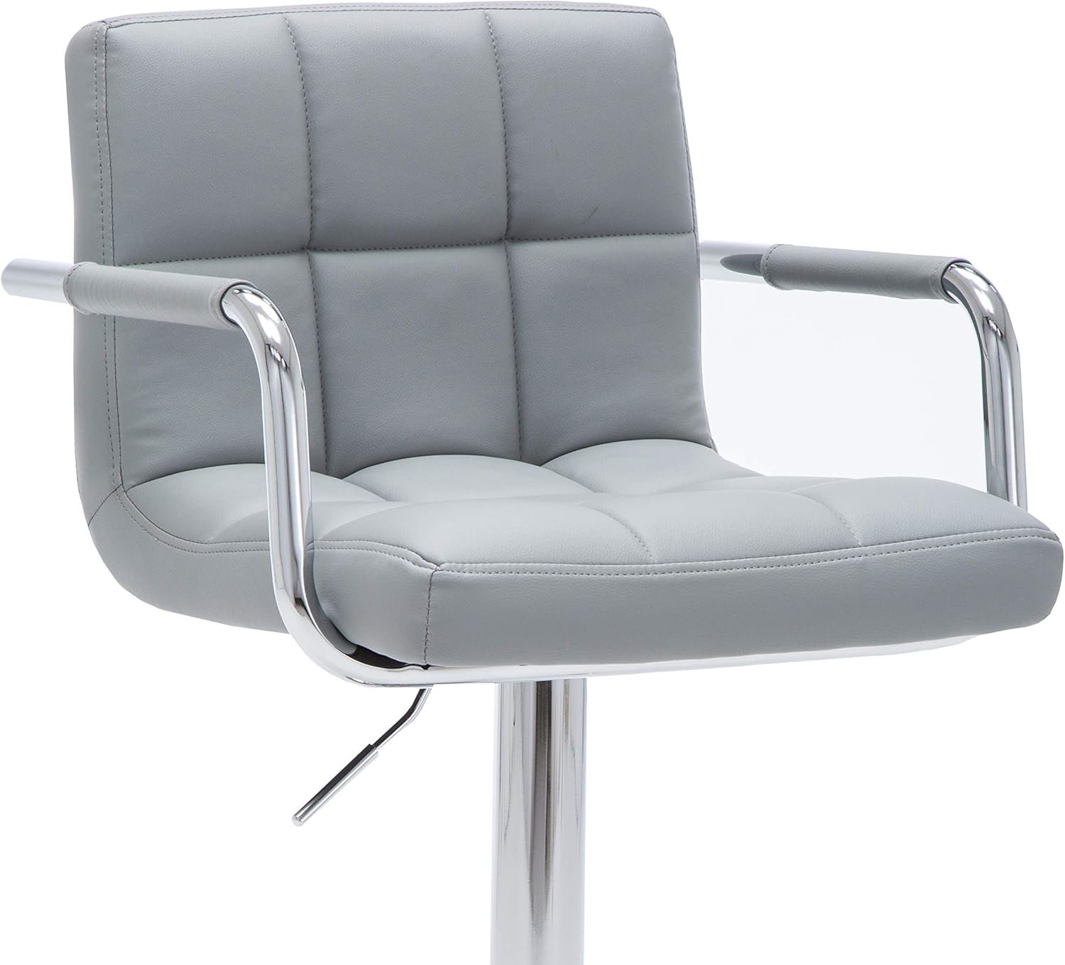 Gray Metal Barstool - Adjustable Height Swivel