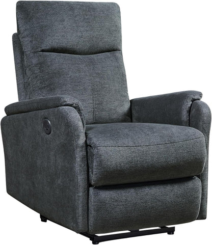 Kai Modern Contemporary Power Recliner Blue with USB Charger