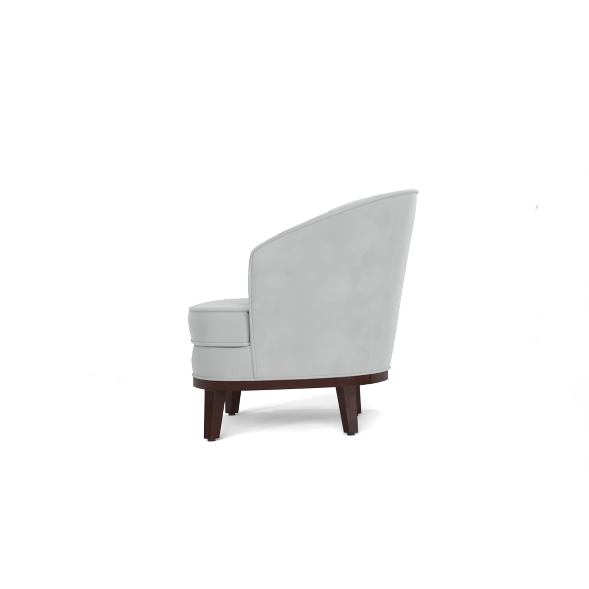 Light Grey Memory Foam Barrel Accent Chair for Living Room Seating