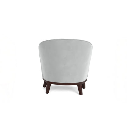 Light Grey Memory Foam Barrel Accent Chair for Living Room Seating