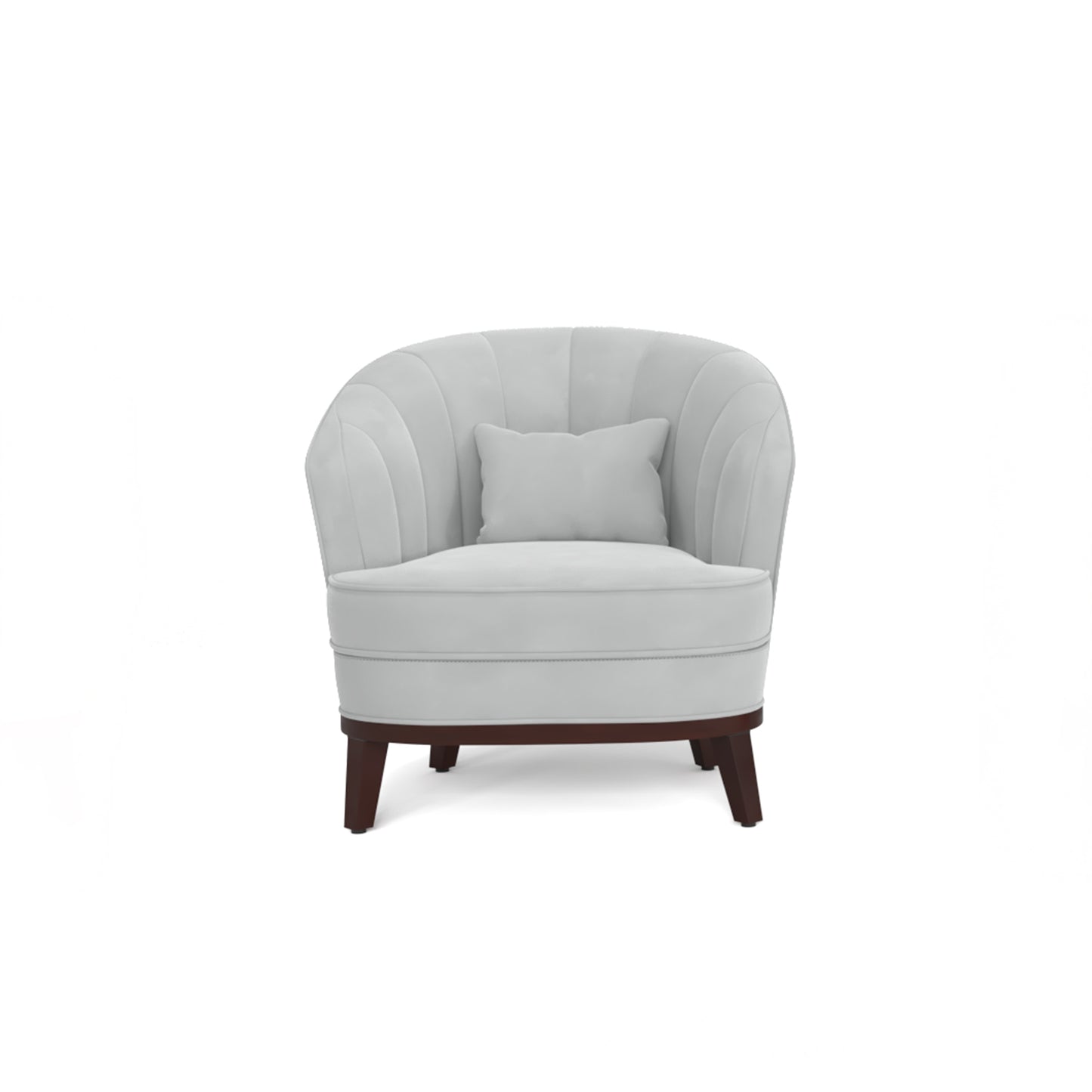 Ava Upholstered Barrel Accent Chair, Light Grey