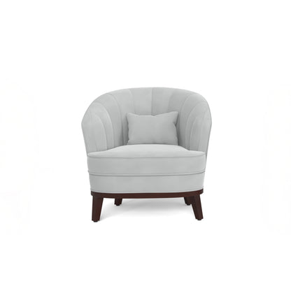 Ava Upholstered Barrel Accent Chair, Light Grey