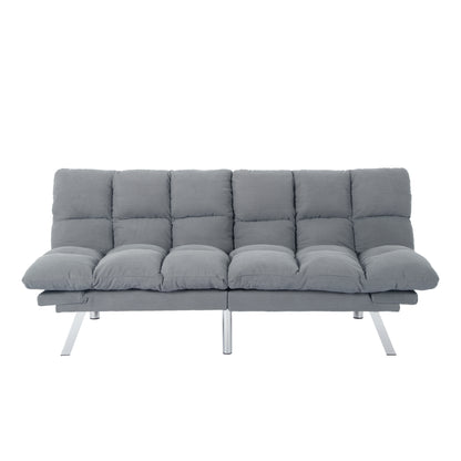 Multifuctional Sofa Bed, Foldable 2-Seater Sofa, Corduroy Fabric, Suitable for Living Rooms & Apartments (Light Gray)