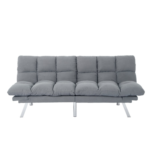Multifuctional Sofa Bed, Foldable 2-Seater Sofa, Corduroy Fabric, Suitable for Living Rooms & Apartments (Light Gray)