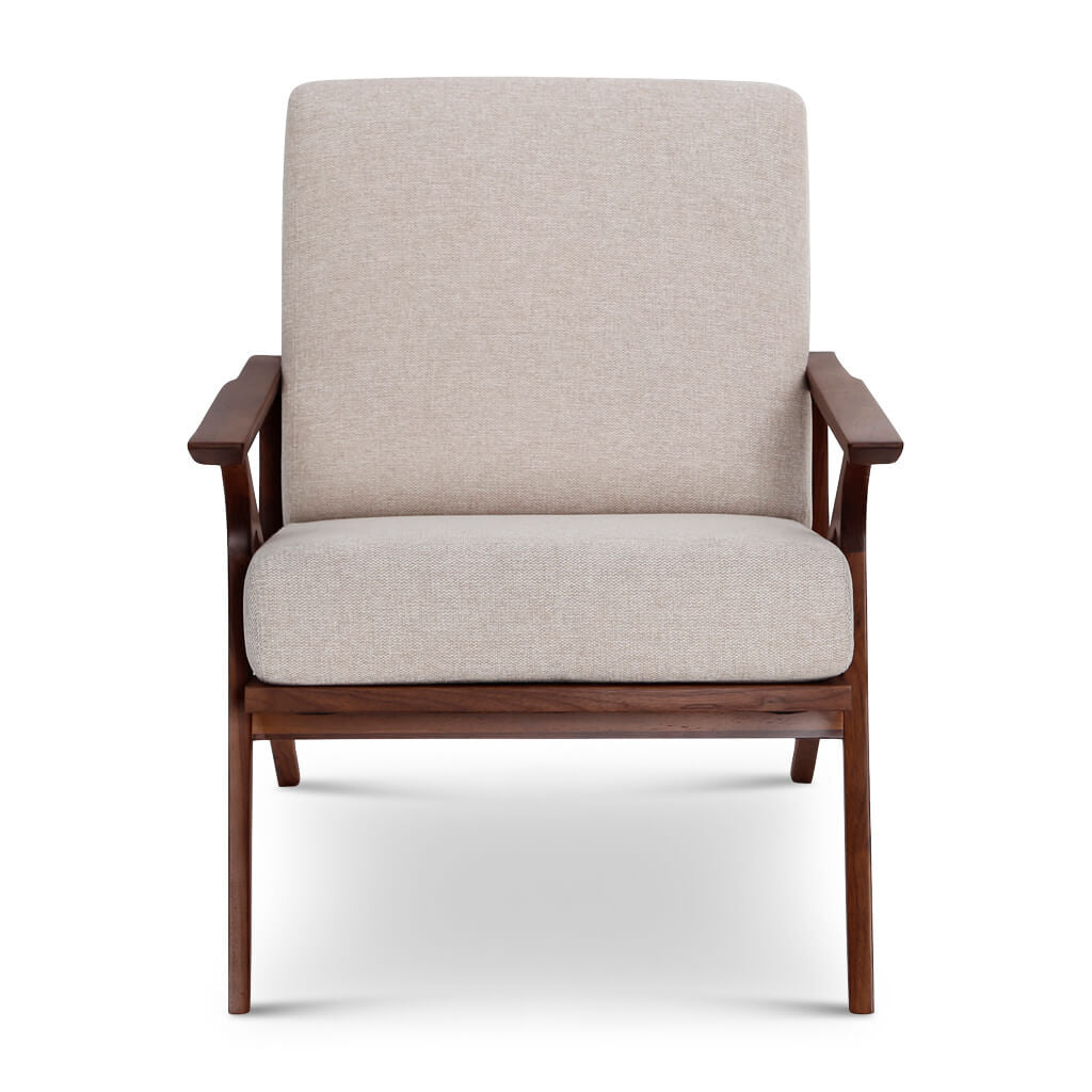 Midcentury Modern Accent Chair in Grey Fabric