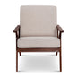 Midcentury Modern Accent Chair in Grey Fabric