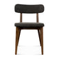 Modern Midcentury Walnut Dining Chair - Charcoal Grey Fabric