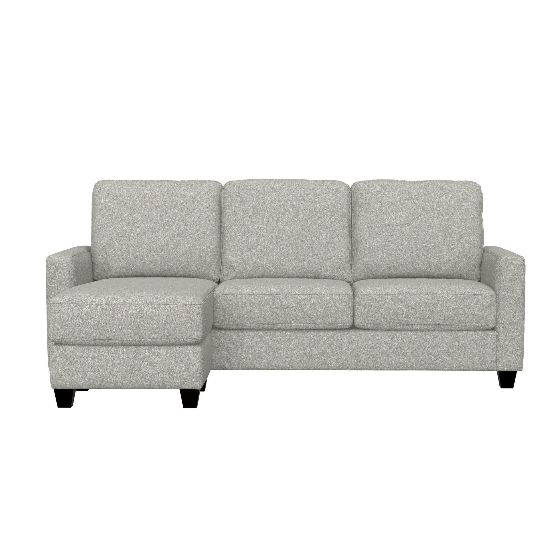 Gray 3 Seat Fabric Sectional Sofa with Foam for Living Room