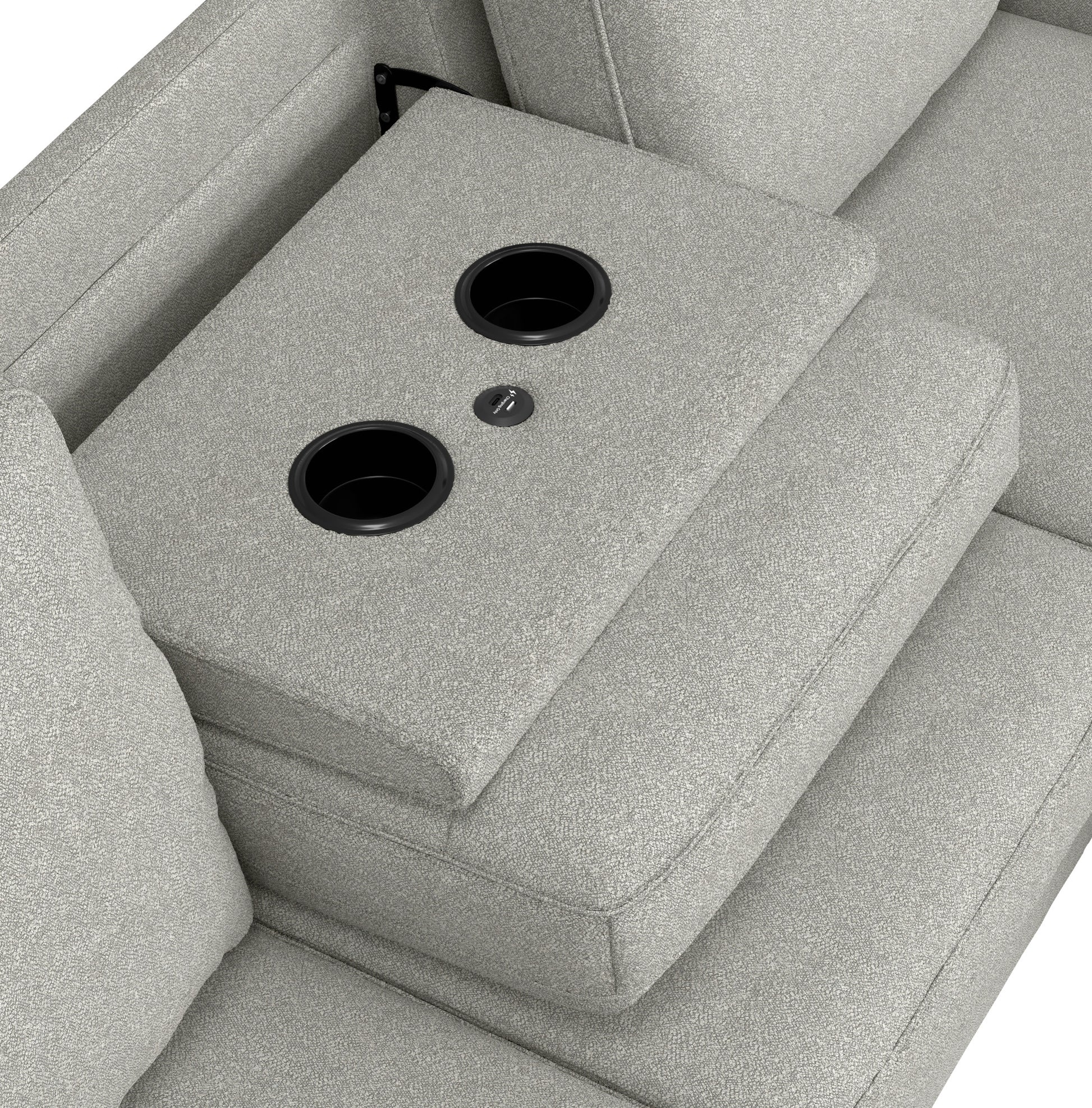 Gray 3 Seat Fabric Sectional Sofa with Foam for Living Room
