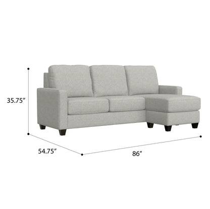Gray 3 Seat Fabric Sectional Sofa with Foam for Living Room