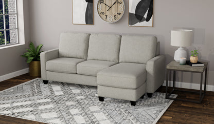Gray 3 Seat Fabric Sectional Sofa with Foam for Living Room