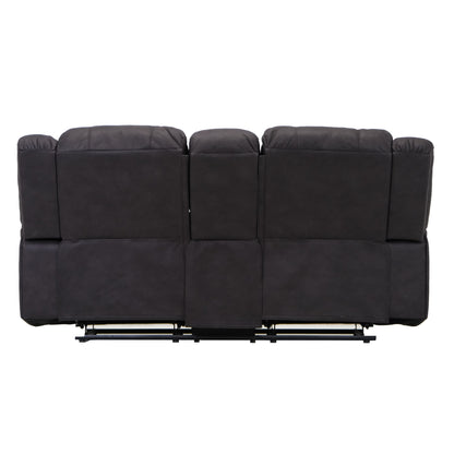 Black Reclining Loveseat with Foam Cushion - 76.5" Wide
