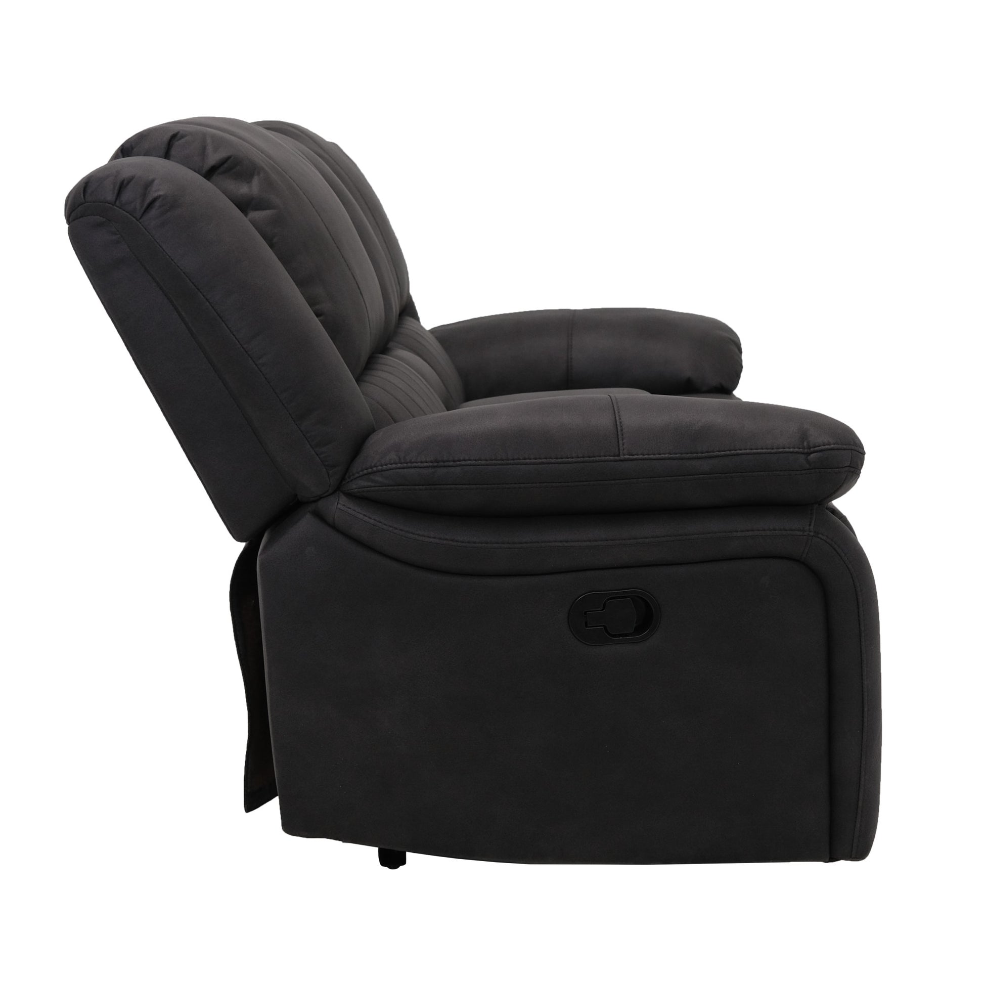 Black Reclining Loveseat with Foam Cushion - 76.5" Wide