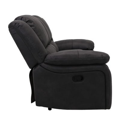 Black Reclining Loveseat with Foam Cushion - 76.5" Wide