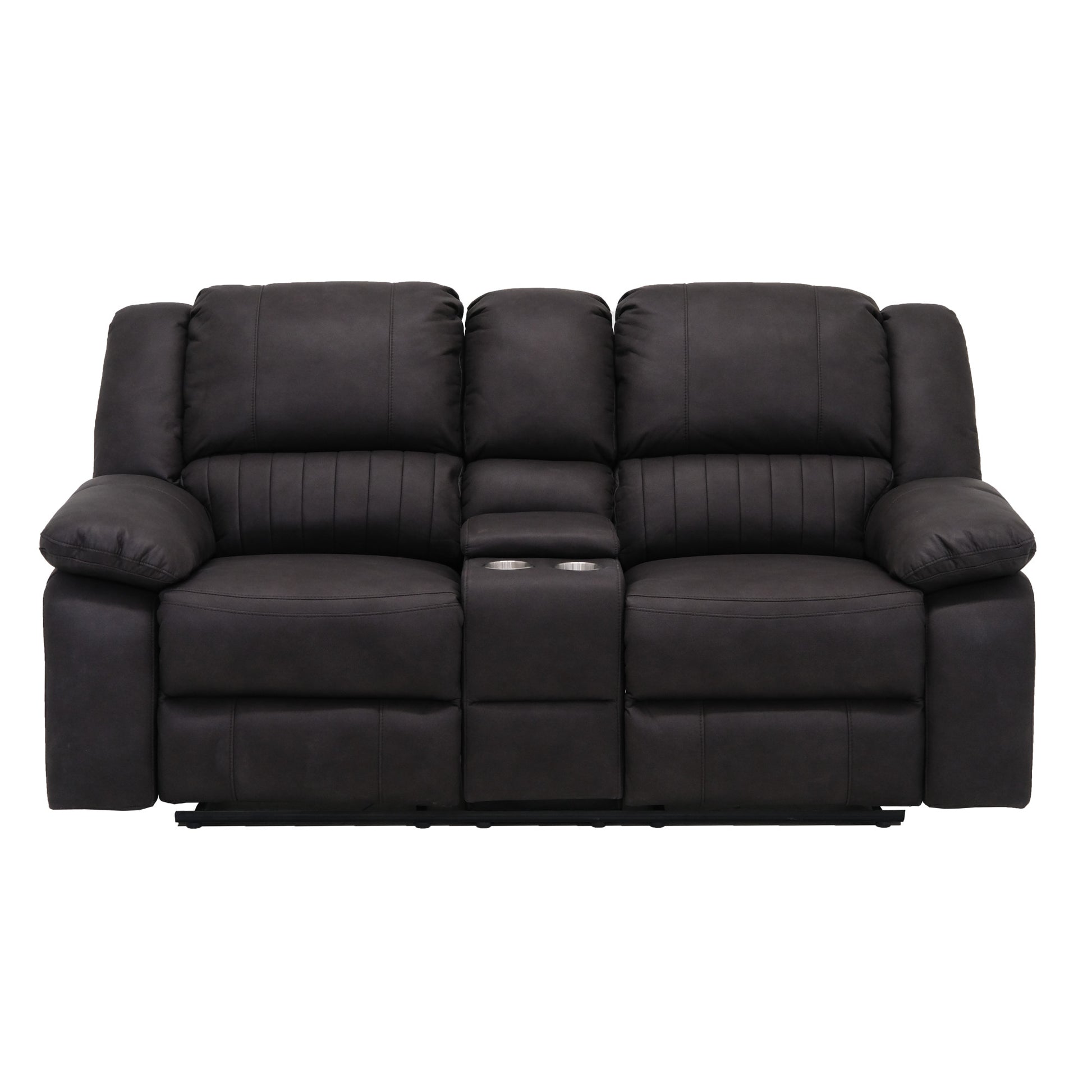 Black Reclining Loveseat with Foam Cushion - 76.5" Wide