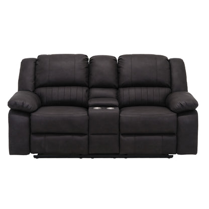 Black Reclining Loveseat with Foam Cushion - 76.5" Wide
