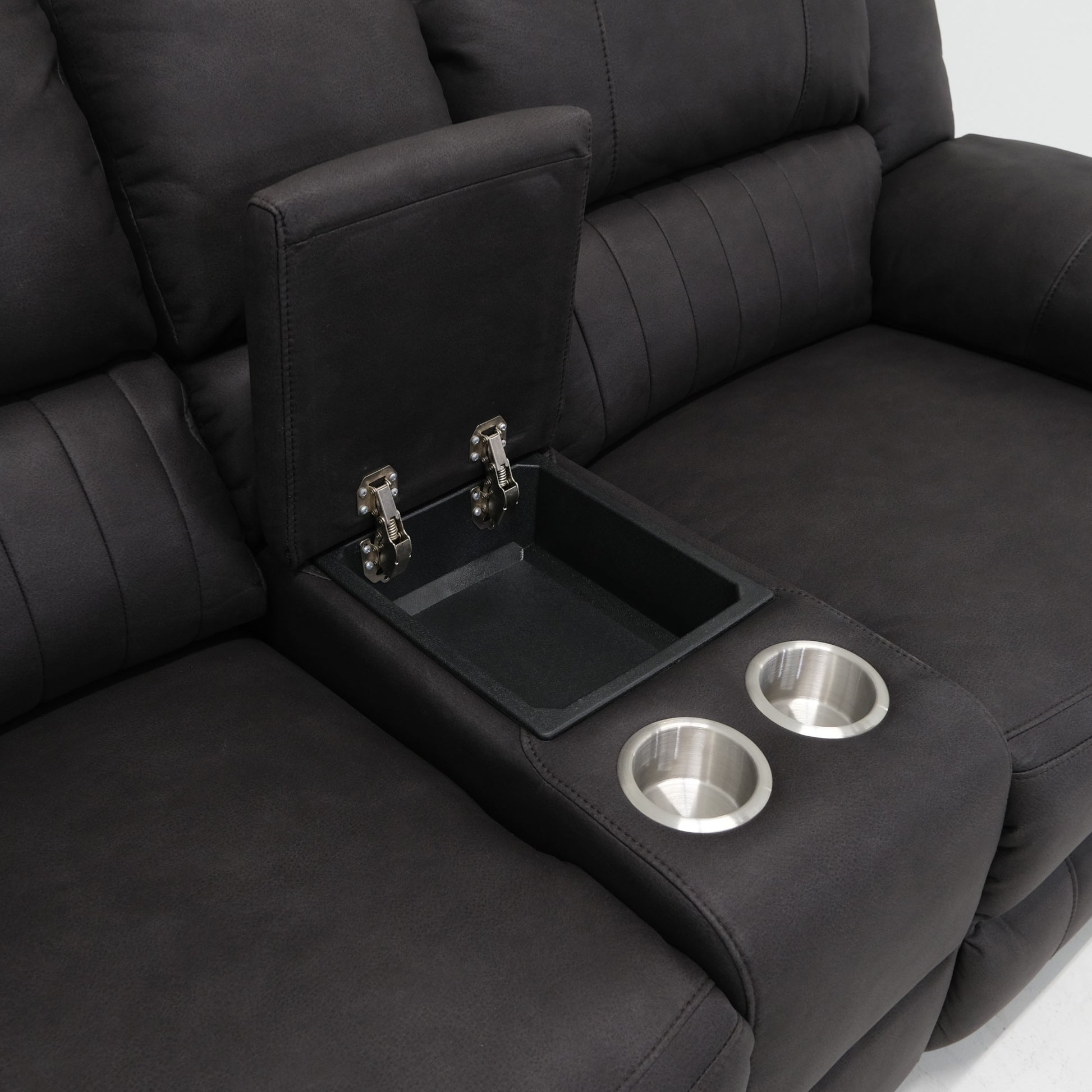 Black Reclining Loveseat with Foam Cushion - 76.5" Wide