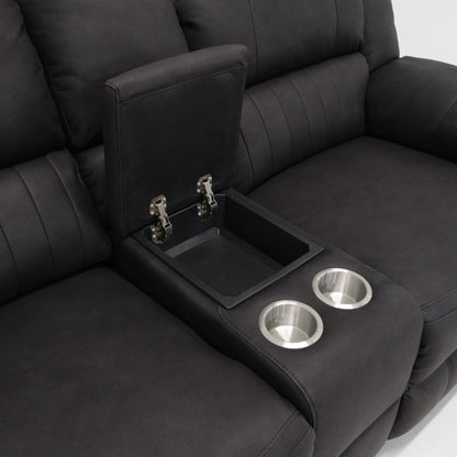 Black Reclining Loveseat with Foam Cushion - 76.5" Wide
