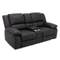Black Reclining Console Loveseat