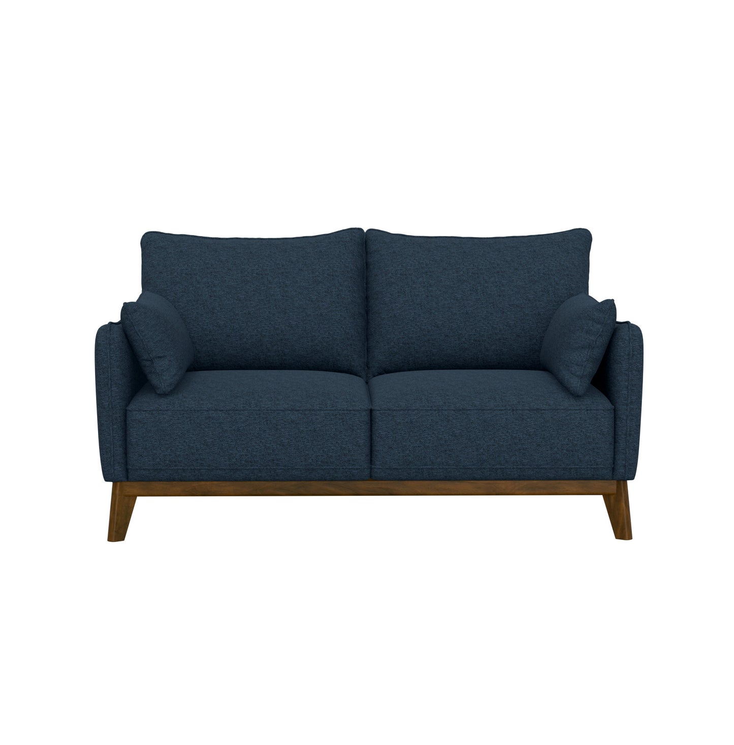Blue Fabric Loveseat - 53.5" Mid-Century Style