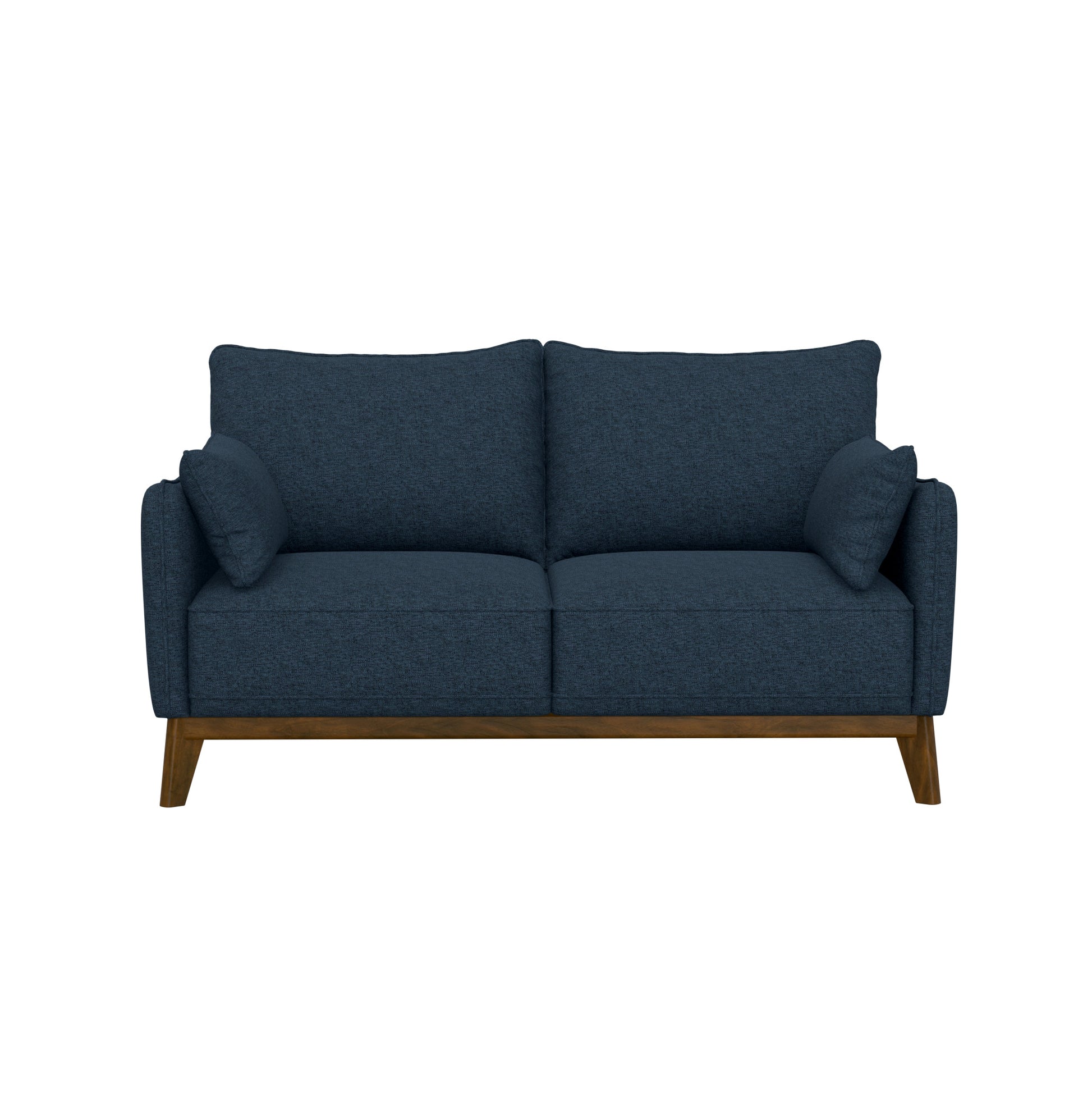 Blue Fabric Loveseat - 53.5" Mid-Century Style
