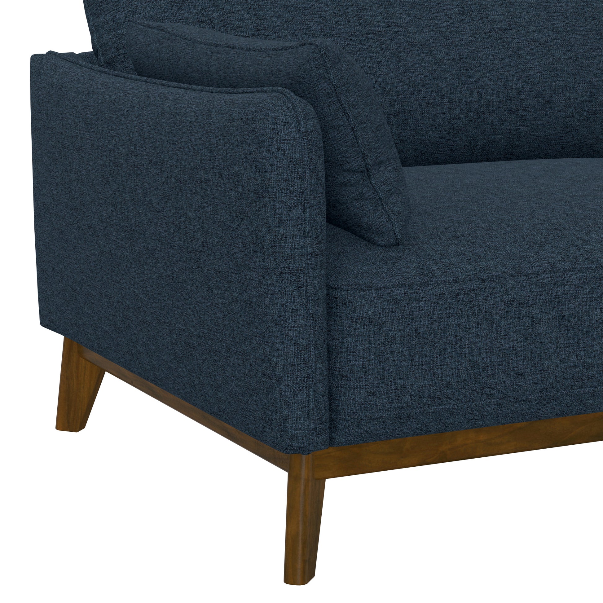Blue Fabric Loveseat - 53.5" Mid-Century Style