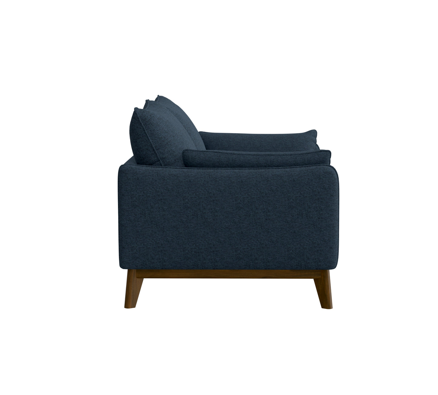 Blue Fabric Loveseat - 53.5" Mid-Century Style