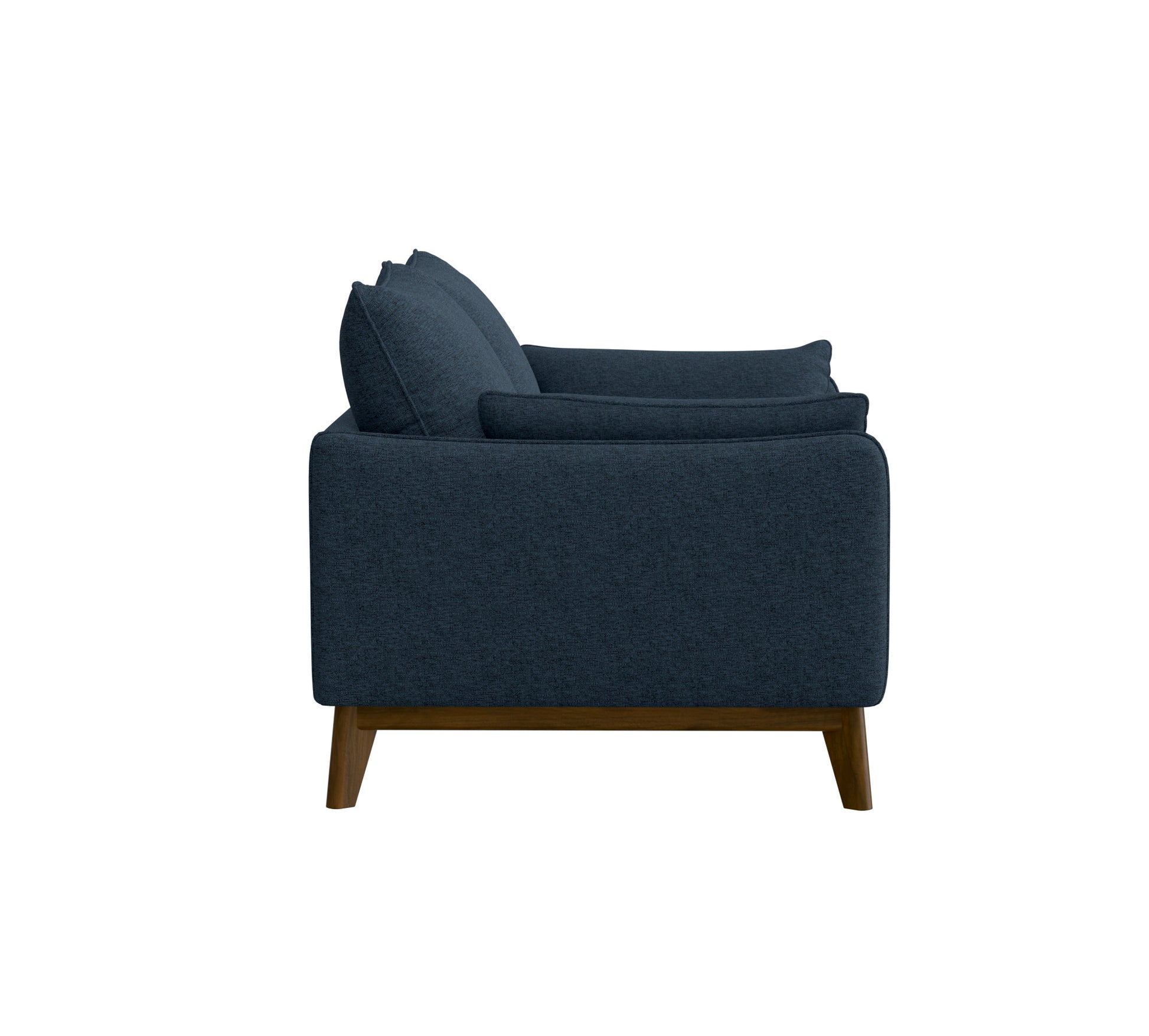 Blue Fabric Loveseat - 53.5" Mid-Century Style