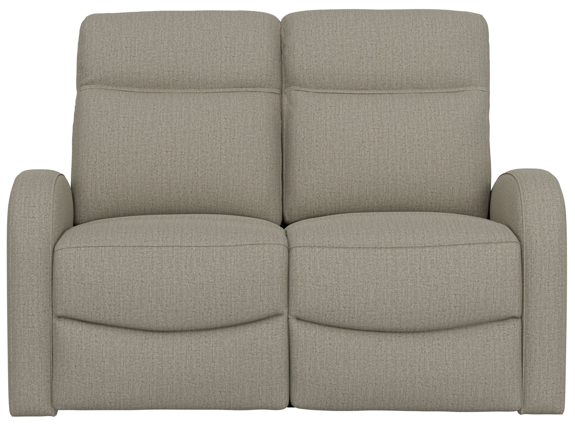 Beige Fabric Loveseat - 56" Manual Recline for Living Room