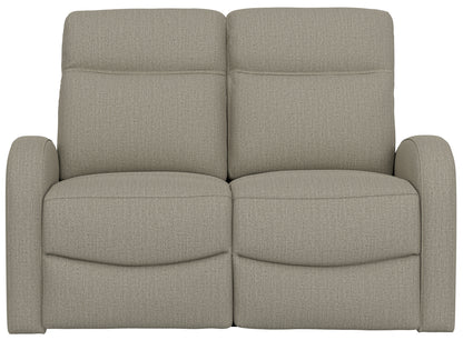 Beige Fabric Loveseat - 56" Manual Recline for Living Room