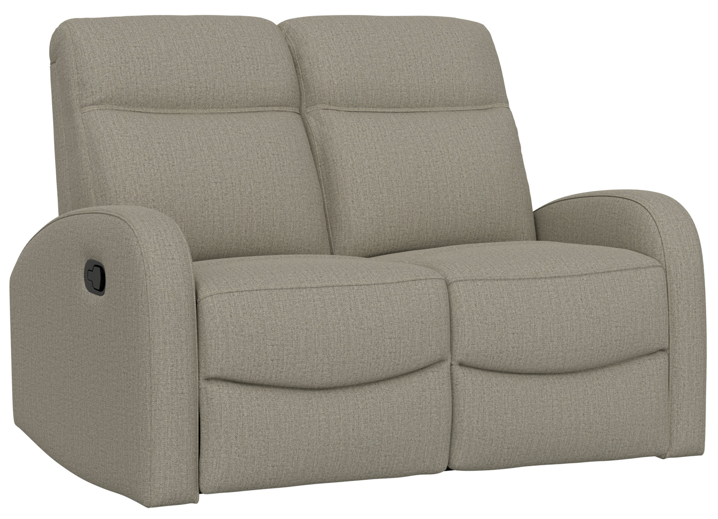 Beige Fabric Loveseat - 56" Manual Recline for Living Room