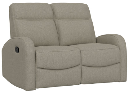 Beige Fabric Loveseat - 56" Manual Recline for Living Room