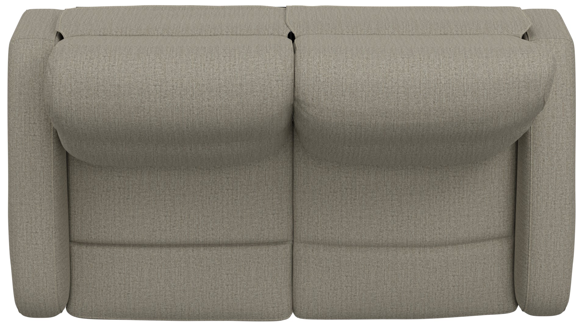 Beige Fabric Loveseat - 56" Manual Recline for Living Room