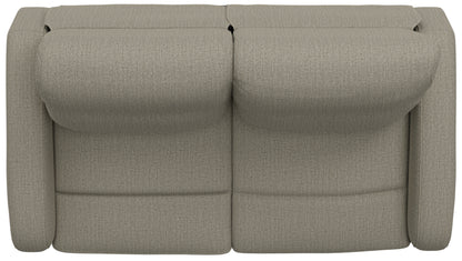 Beige Fabric Loveseat - 56" Manual Recline for Living Room