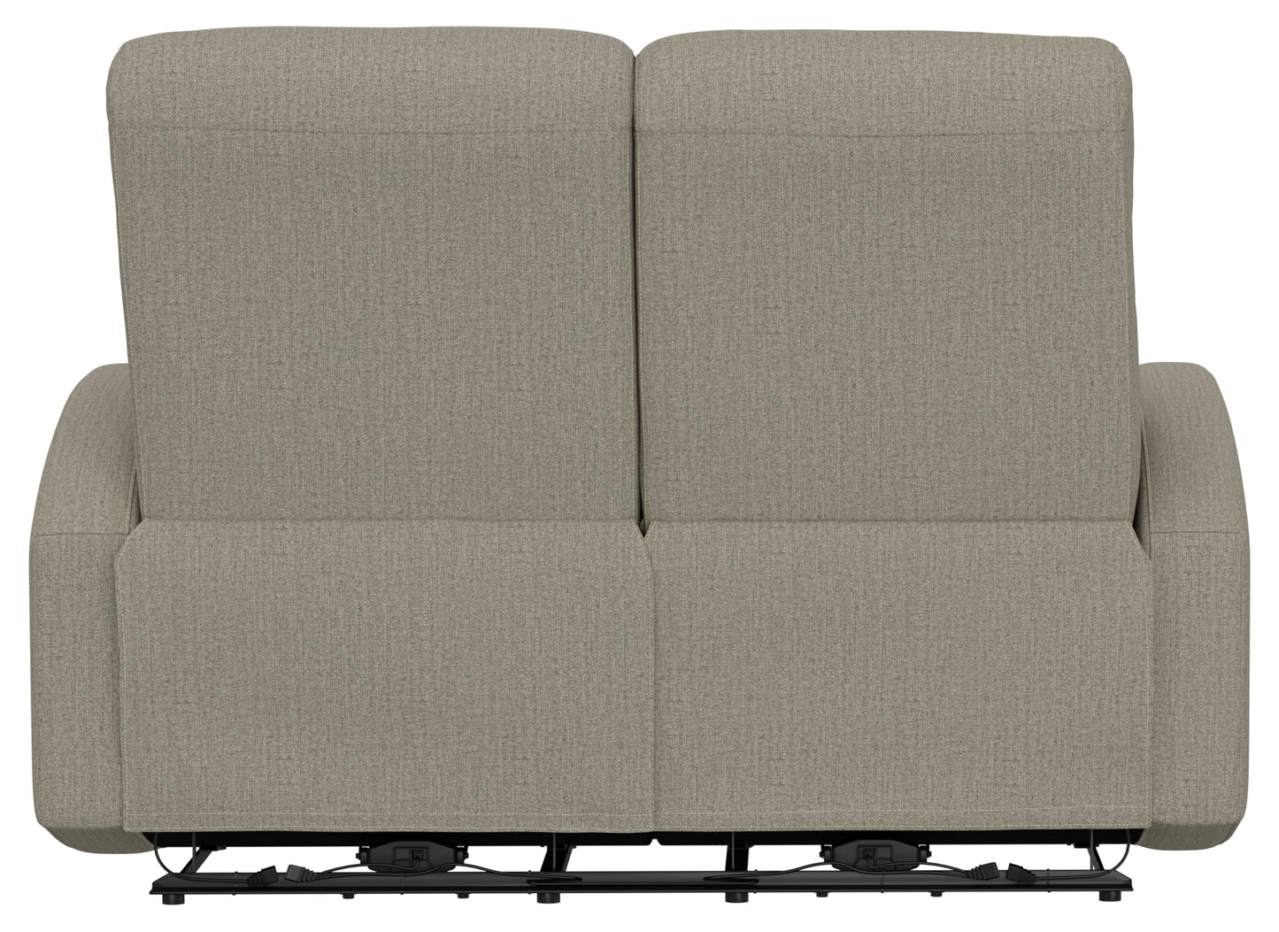 Beige Fabric Loveseat - 56" Manual Recline for Living Room