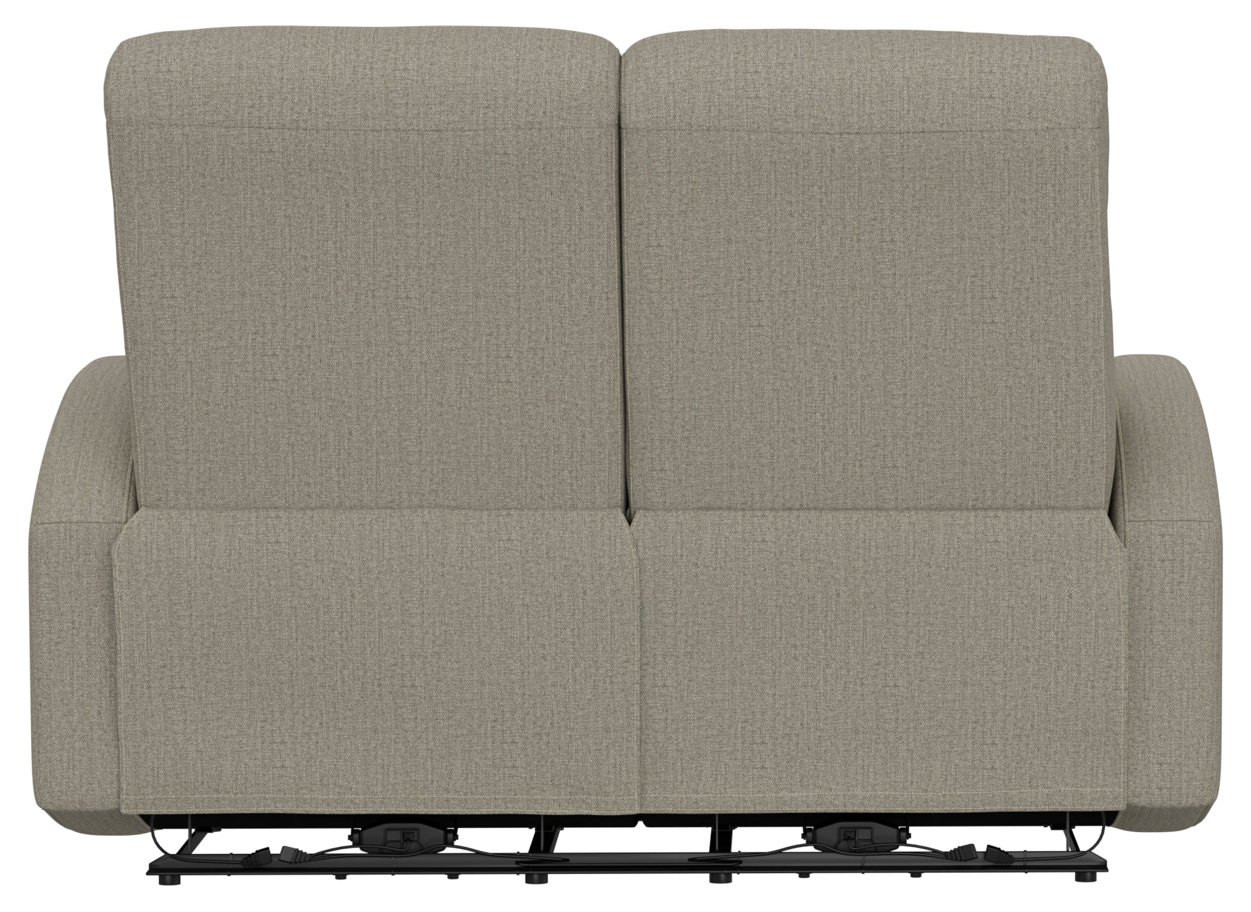 Beige Fabric Loveseat - 56" Manual Recline for Living Room