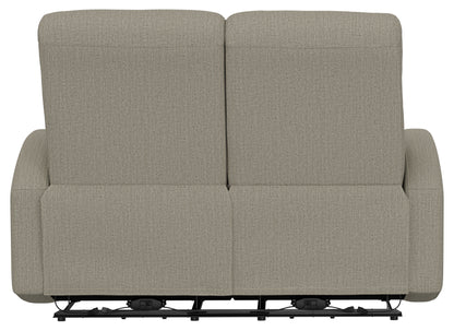 Beige Fabric Loveseat - 56" Manual Recline for Living Room