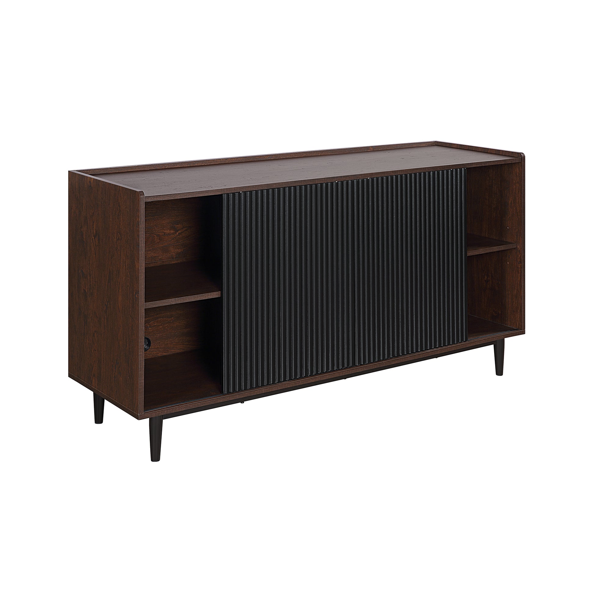 Black Mid-Century Modern Sideboard for Dining Room Storage