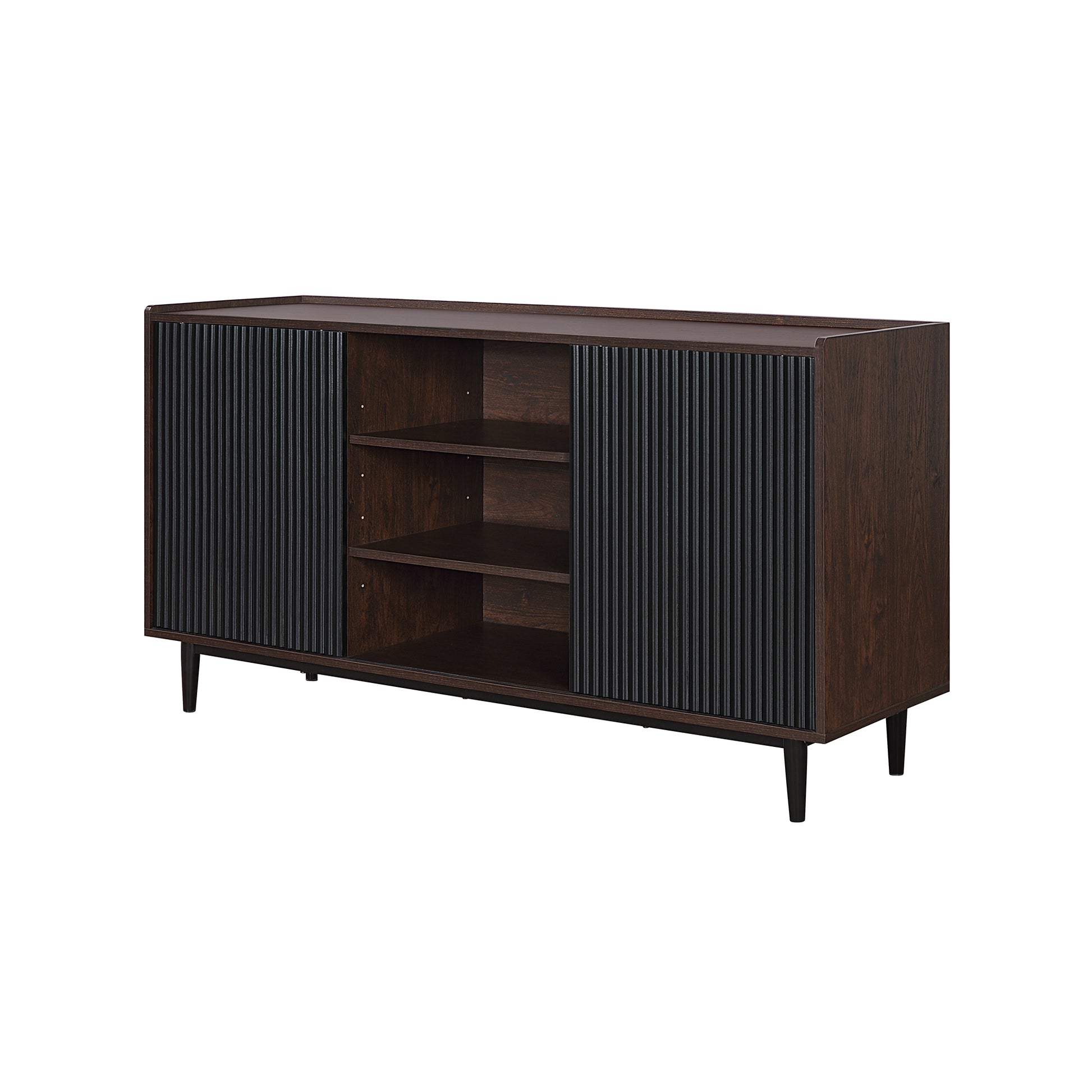 Black Mid-Century Modern Sideboard for Dining Room Storage